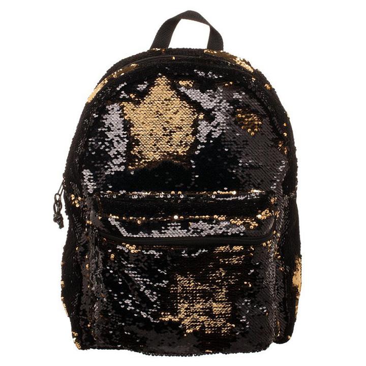 Black & Gold Reverse Sequins Backpack