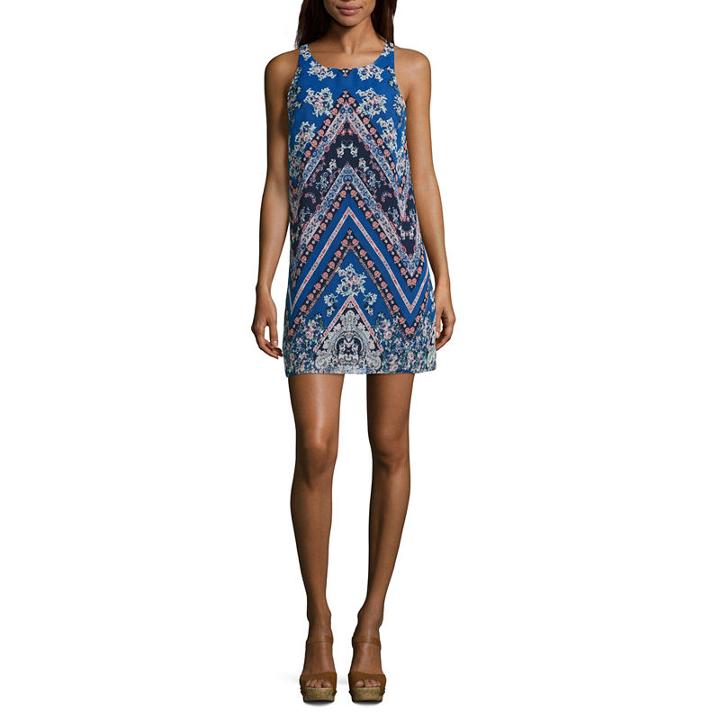 By & By Sleeveless Bordered A-line Dress-juniors