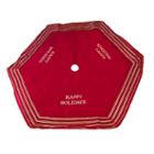 56 Red Happy Holidays Christmas Tree Skirt With Striped Trim