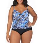 St. John's Bay Tribal Patch Underwire Wrap Tankini Swimsuit Top-plus