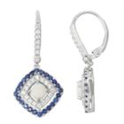 Lab-created Opal & Sapphire Diamond Accent Sterling Silver Earrings