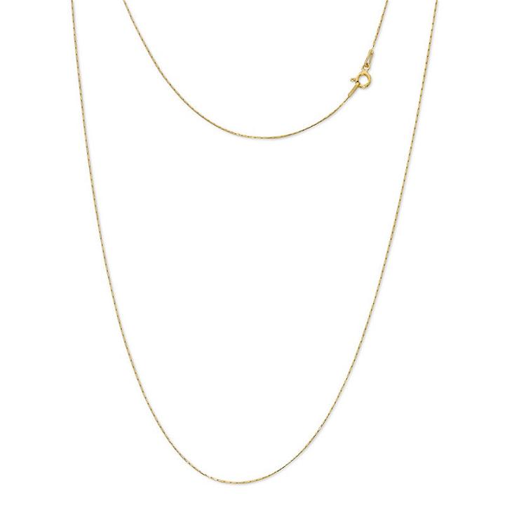 Made In Italy 24k Gold Over Silver Sterling Silver Solid Link 24 Inch Chain Necklace