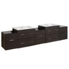 88.5-in. W Wall Mount Dawn Grey Vanity Set For 3h4-in. Drilling