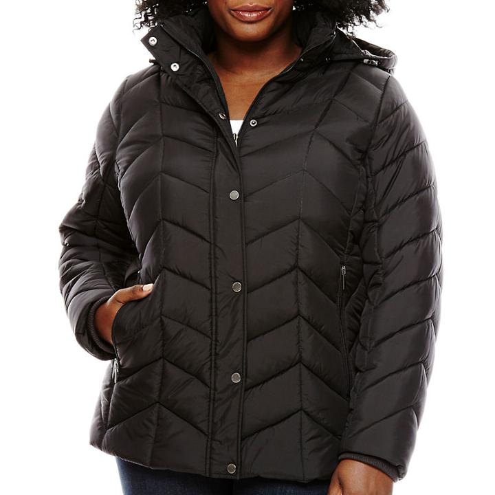 St. John's Bay Hooded Puffer Jacket - Plus