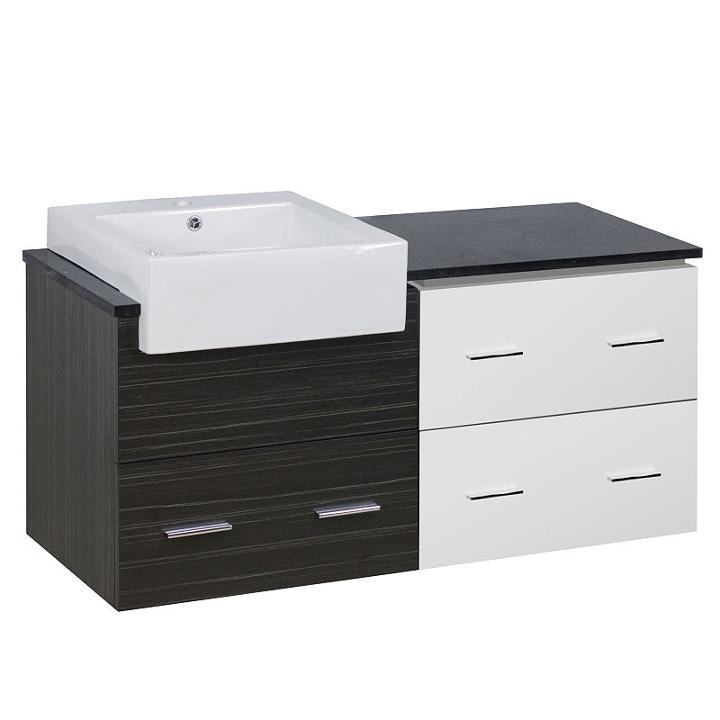 46-in. W 18-in. D Modern Wall Mount Plywood-melamine Vanity Base Set Only In White-dawn Grey