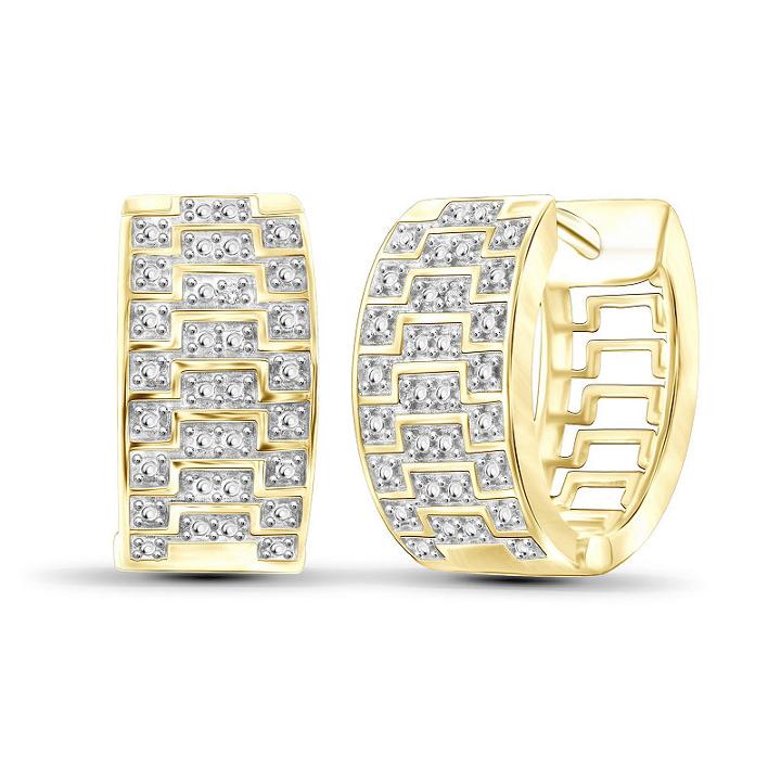 Diamond Accent White Diamond 17.7mm Round Hoop Earrings