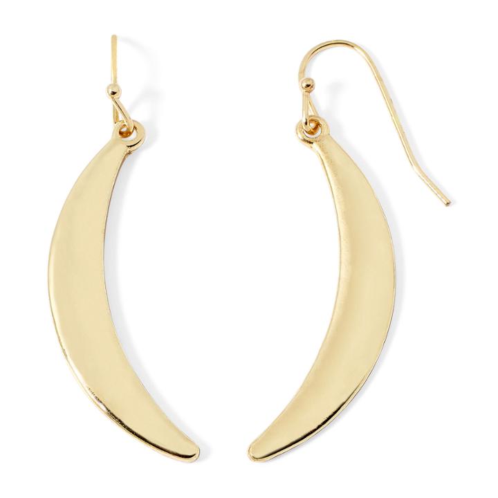 Liz Claiborne Gold-tone Crescent Drop Earrings