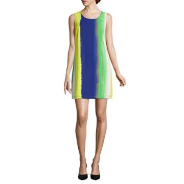 Avi-8 Sleeveless Embellished Stripe Shift Dress
