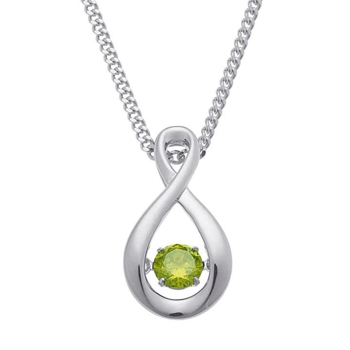 Personalized Womens Multi Color Cubic Zirconia Sterling Silver Pendant Necklace