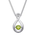 Personalized Womens Multi Color Cubic Zirconia Sterling Silver Pendant Necklace