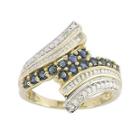 10k Yellow Gold Genuine Sapphire & Diamond-accent Bypass Ring