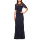 One By Eight Short Sleeve Evening Gown