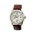Heritor Automatic Burnell Mens Leather Date-silver Tone/brown Watch