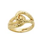 Womens 14k Gold Crossover Ring