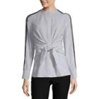 Worthington 3/4 Sleeve Tie Front Woven Top