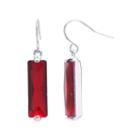 Sparkle Allure Sparkle Allure Red Silver Over Brass Drop Earrings