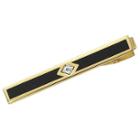 22k Gold Electroplated Tie Bar W/diamond Chip