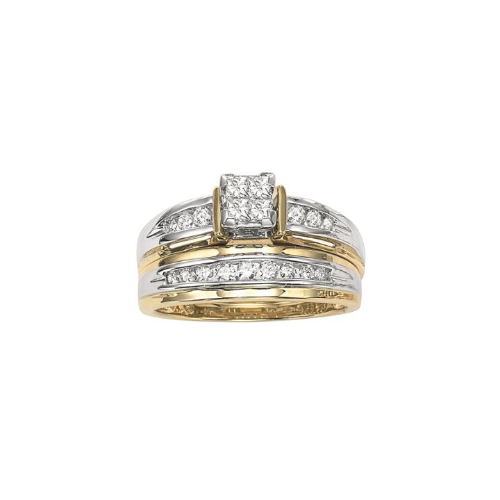 Womens 1/2 Ct. T.w. Genuine Multi-shape White Diamond 14k Gold Bridal Set