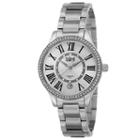 Burgi Womens Silver Tone Strap Watch-b-090ss