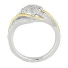 Womens 3/8 Ct. T.w. Genuine White Diamond 10k Gold Cluster Ring