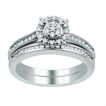 Surrounded By Love Womens 1/4 Ct. T.w. Genuine Diamond White Engagement Ring