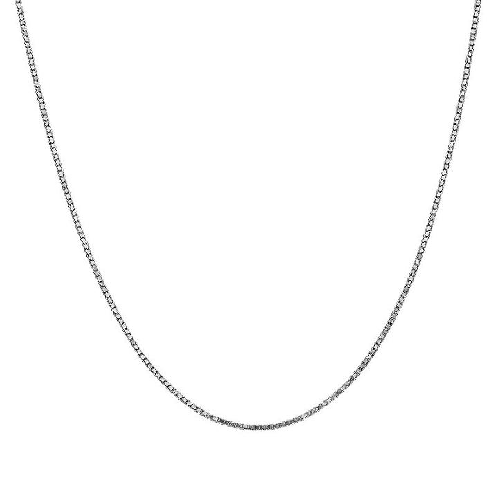 10k White Gold Solid Box 20 Inch Chain Necklace