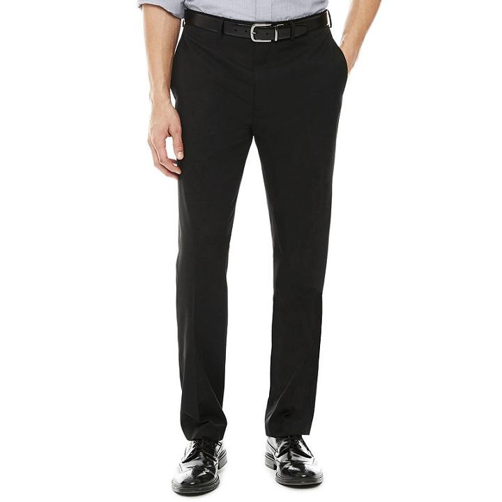 Collection By Michael Strahan Textured Twill Flat-front Pants - Classic