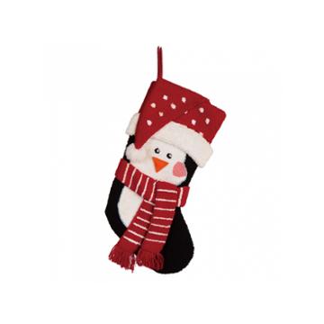 Glitzhome 3d Penguin Hooked Christmas Stocking
