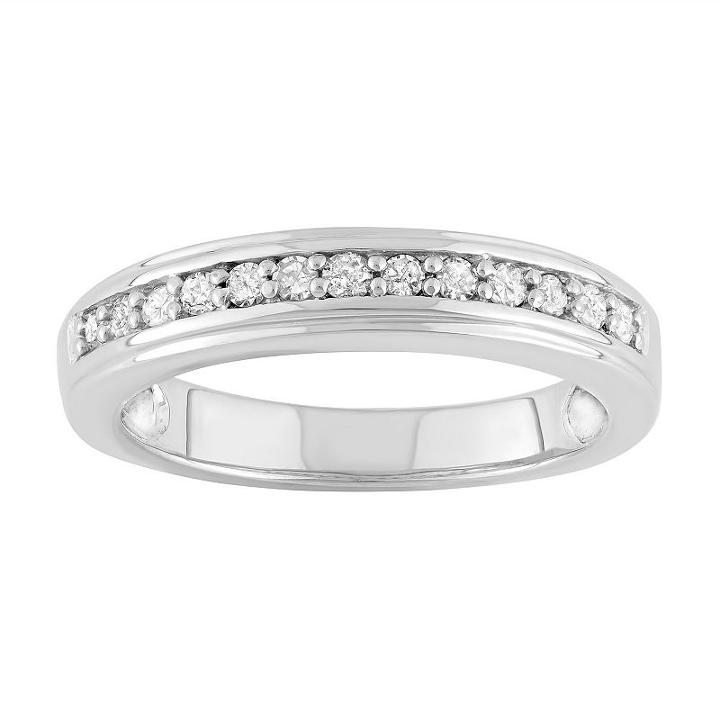 Womens 1/4 Ct. T.w. Genuine Diamond White Stackable Ring