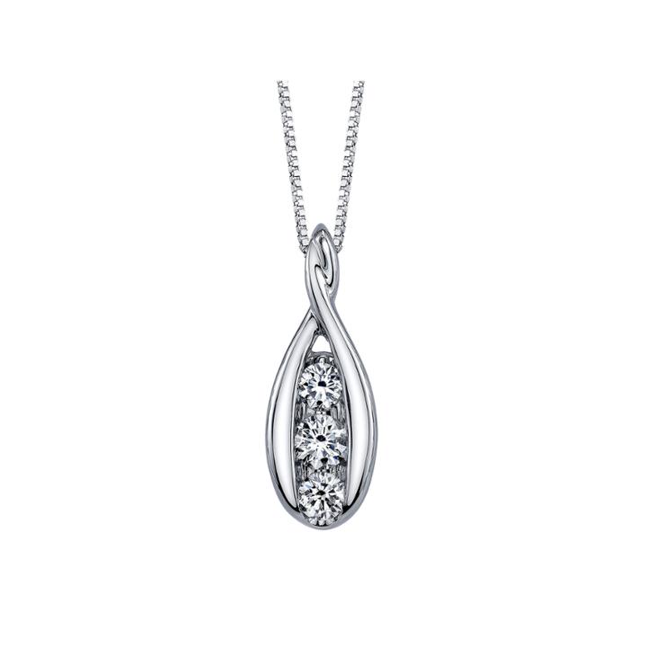 1/3 Ct. T.w. White Diamond Round 14k Gold Pendant