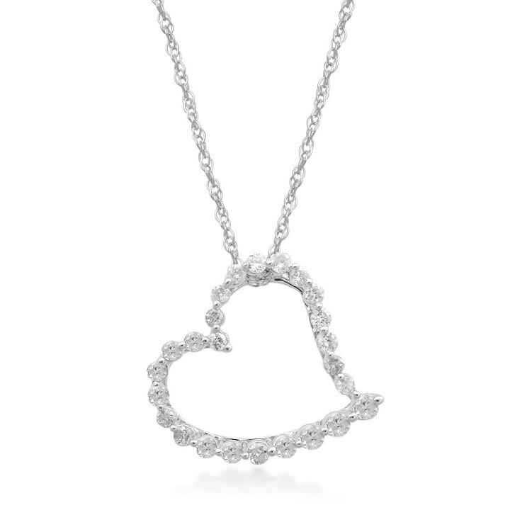 Womens 1/7 Ct. T.w. Genuine White Diamond Pendant Necklace