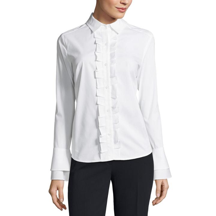 Liz Claiborne Bell Sleeve Ruffle Front Shirt