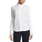 Liz Claiborne Bell Sleeve Ruffle Front Shirt