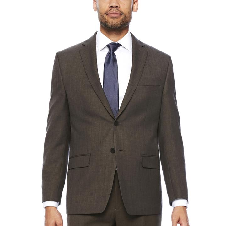 Collection By Michael Strahan Brown Sharkskin Jacket