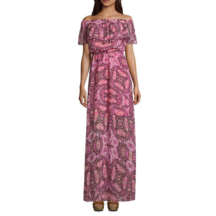 Decree Off The Shoulder Maxi Dress - Juniors
