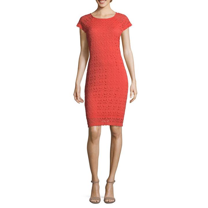 Ronni Nicole Short Sleeve Circles Shift Dress-petites