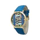 Olivia Pratt Womens Multi-color Pattern With Gold-tone Studs Dial Royal Leather Watch 13628royal
