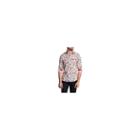 Tr Premium Red Floral Pattern Contrast Slim Fit Dress Shirts