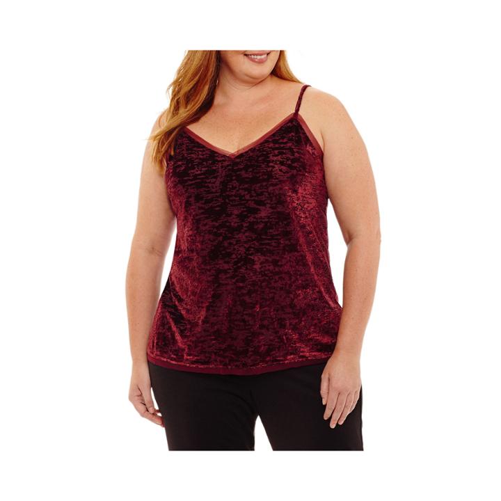 Worthington Burnout Velour Knit Camisole Plus