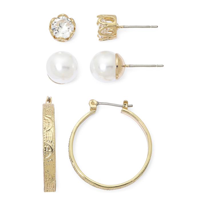 Mixit Gold-tone 3-pr. Earring Set