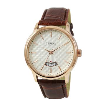 Geneva Mens Brown Strap Watch-jry8143rg