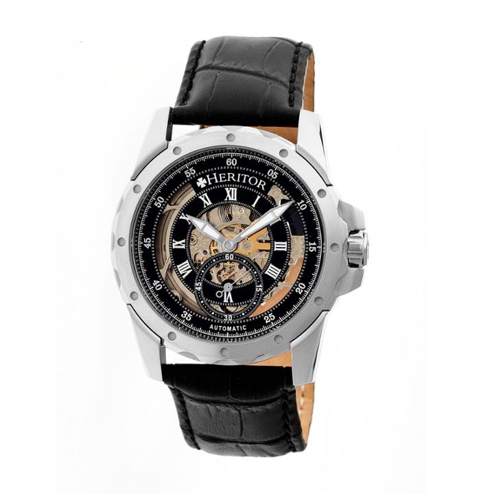 Heritor Armstrong Mens Black Strap Watch-herhr3402