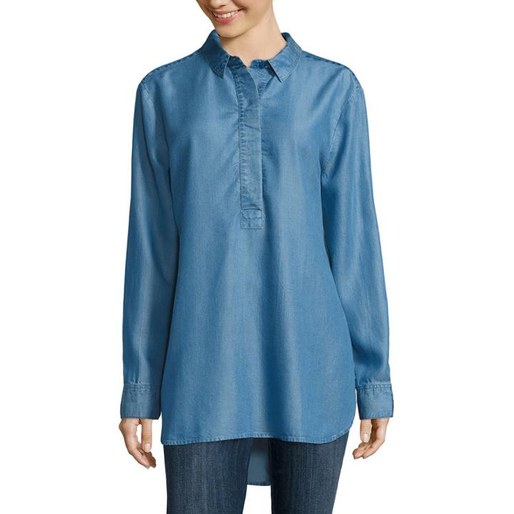 Liz Claiborne Long-sleeve Popover Tunic