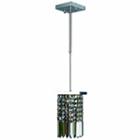 Torrent Collection 1 Light Mini Chrome Finish Andgolden Teak Crystal Square Pendant