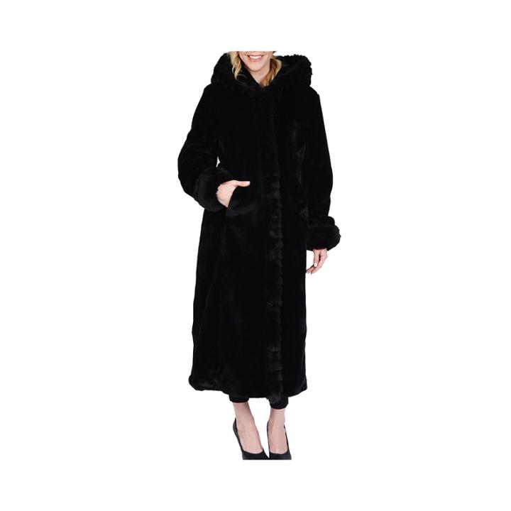 Excelled Faux-fur Long Solid Coat