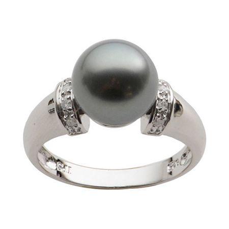 Black Tahitian Pearl & Diamond-accent Ring