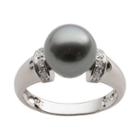 Black Tahitian Pearl & Diamond-accent Ring