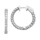 1/8 Ct. T.w. White Moissanite 14k White Gold 19mm Round Hoop Earrings