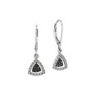 1/5 Ct. T.w. White And Color-enhanced Black Diamond Sterling Silver Triangle Drop Earrings