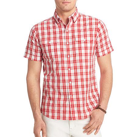 Izod Short-sleeve Plaid Shirt